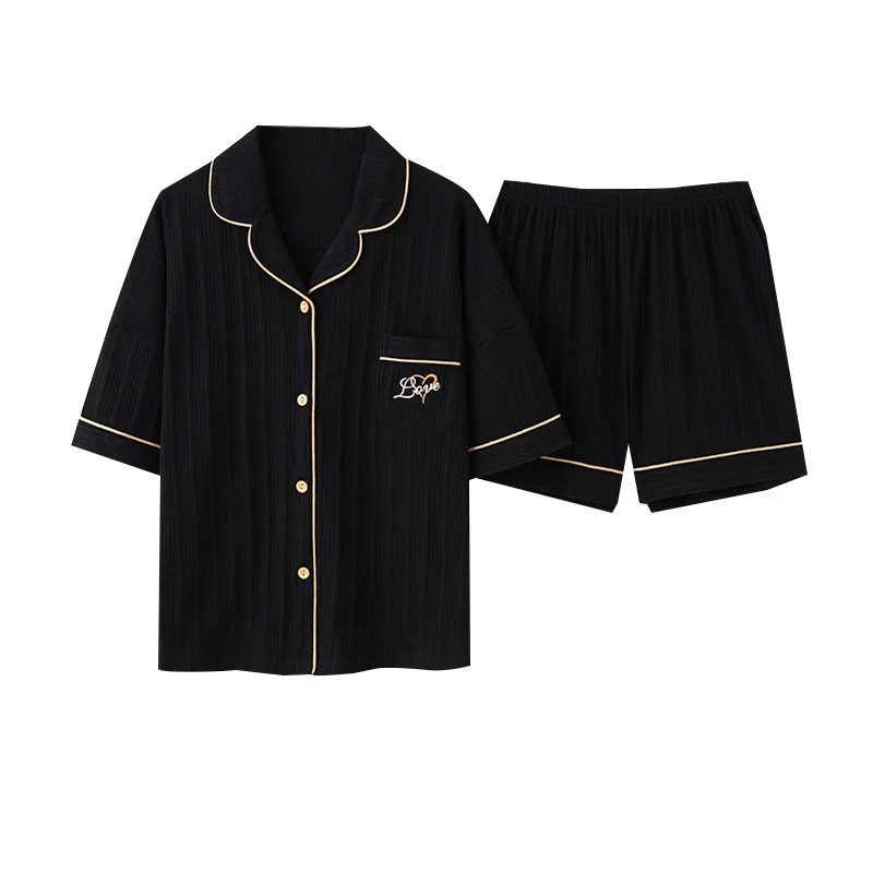 Летний женский пижамный комплект модная Милая мультяшная одежда для сна с