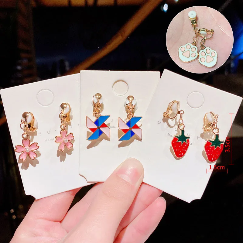 Симпатичные Безразмерные клипсы для девочек детские серьги студенческие