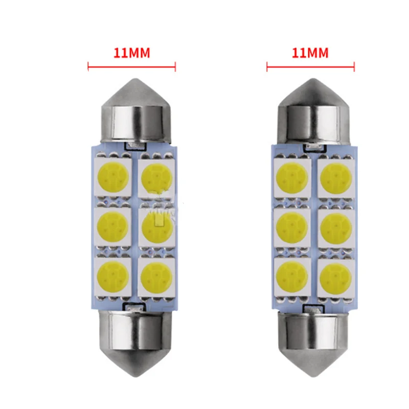 5050 6SMD Автомобильный светодиодный лампа для чтения 31 36-39-41 мм Внутренний
