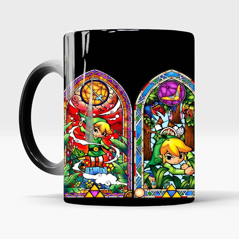Кофейная кружка Zelda для игры, кружка для мальчика, меняющая цвет, 350 мл, волшебная керамическая кружка для чая, чая, молока, чая, новинка, подарок для друзей