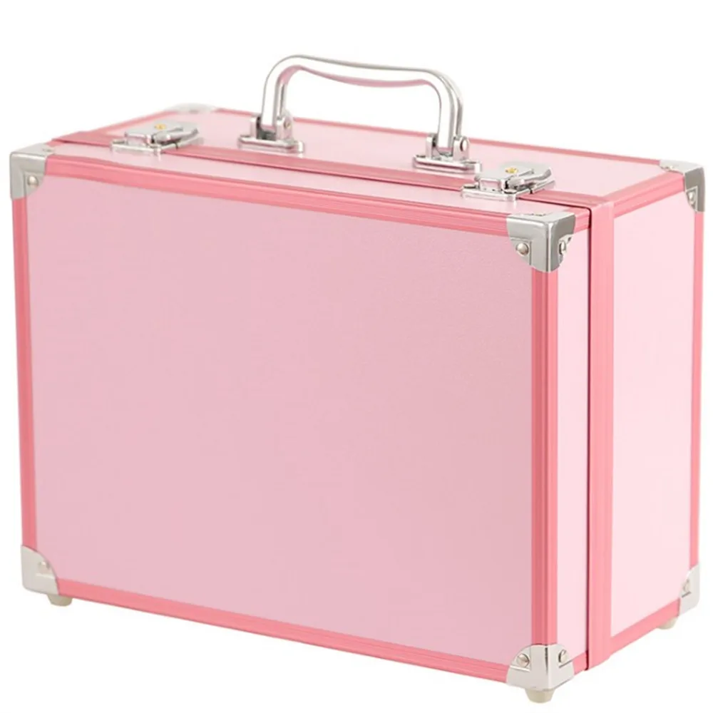 Portable Aluminum Frame Suitcase Bag Cosmetic Case Makeup Mirror USB LED Light Tattoo Toolbox Hairdressing Nail Art Storage Box