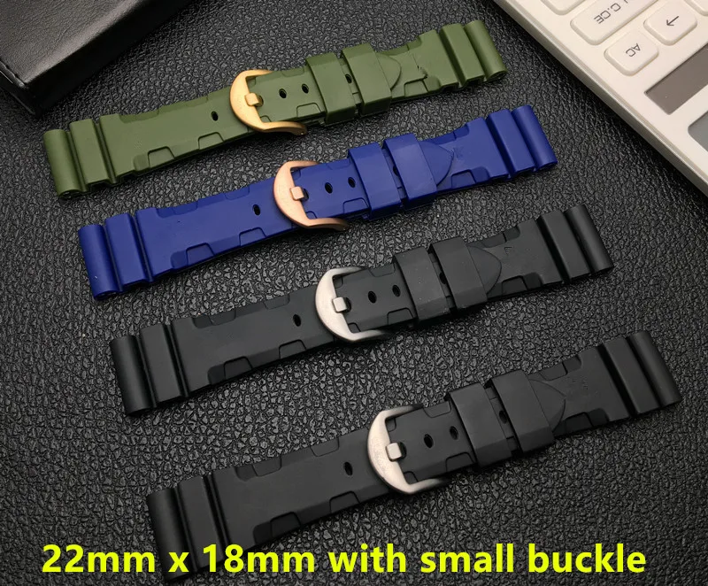 22mm 24mm 26mm Silicone black green blue red grey Rubber watch band Replace For Panerai strap watchband pin buckle | Наручные часы