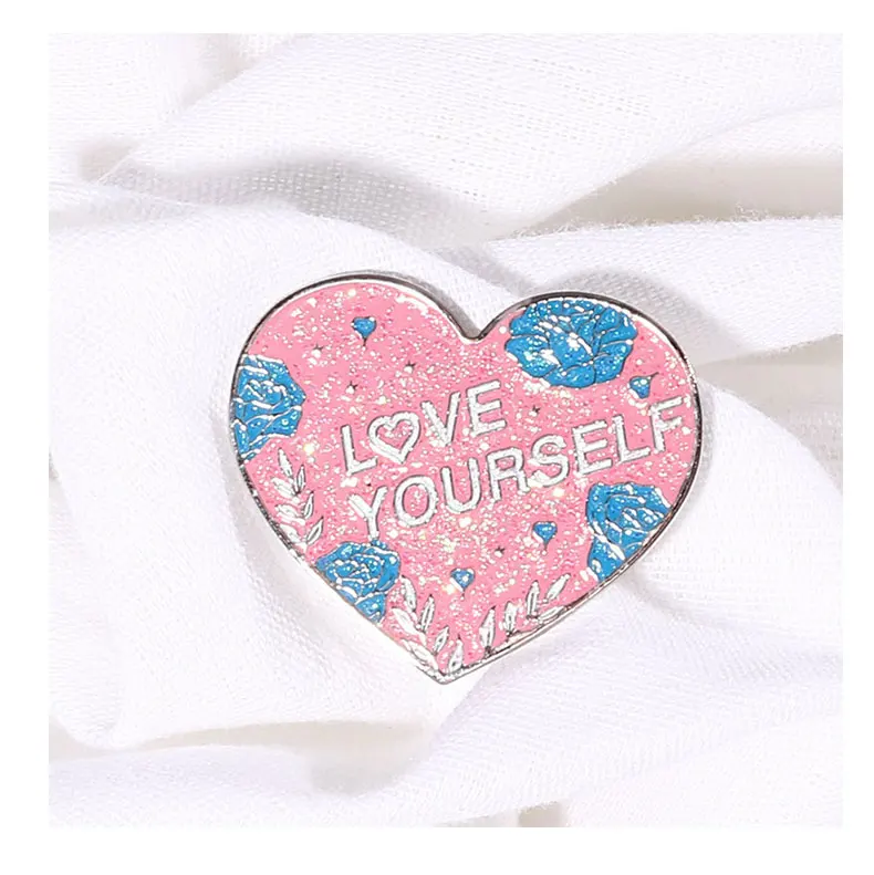 Love Yourself сердце Металлическая Булавка Kpop bangtan Boys брошь значок аксессуары для одежды украшение для рюкзака