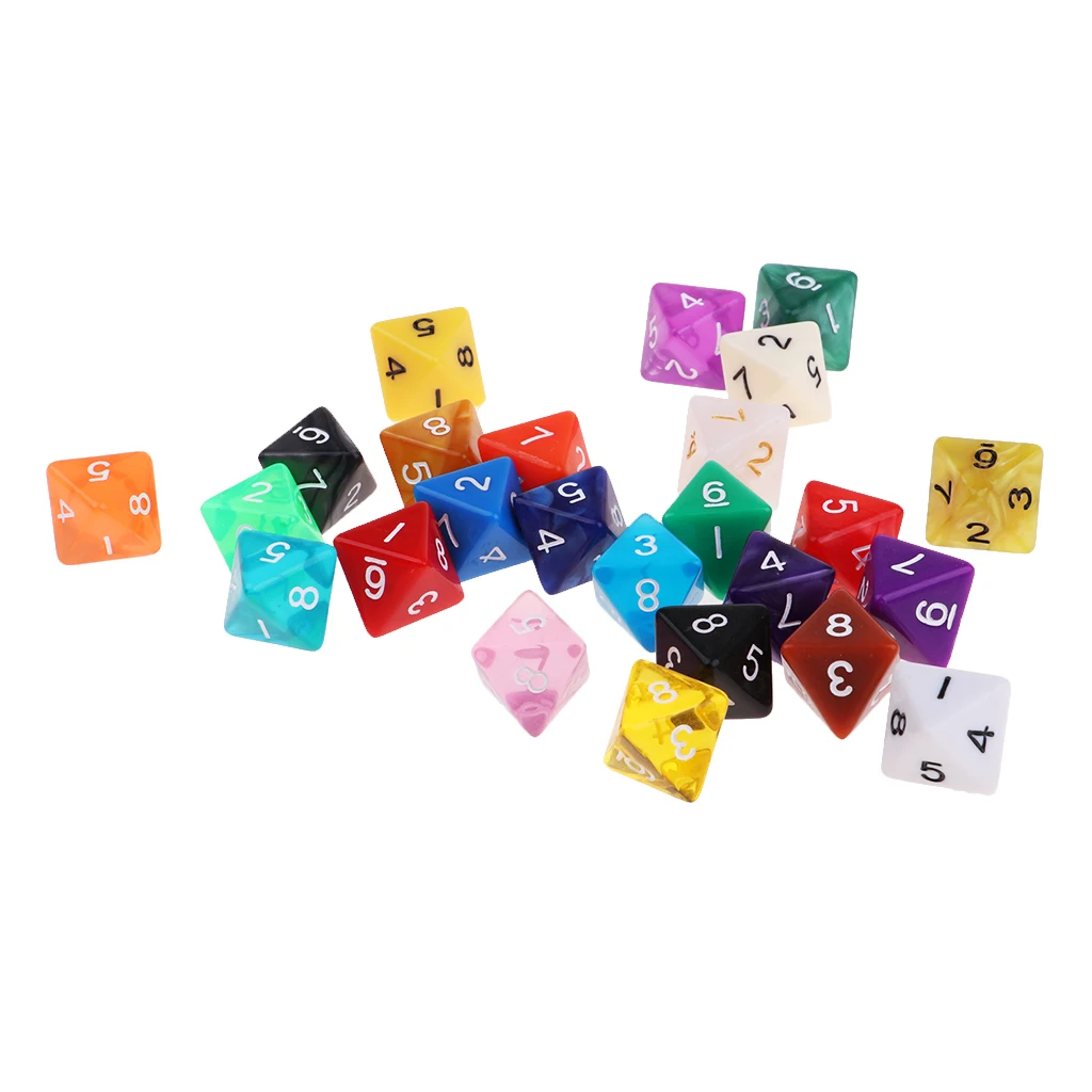 25 шт. многогранные акриловые кости d8 8 сторонние для MTG TRPG настольные игры