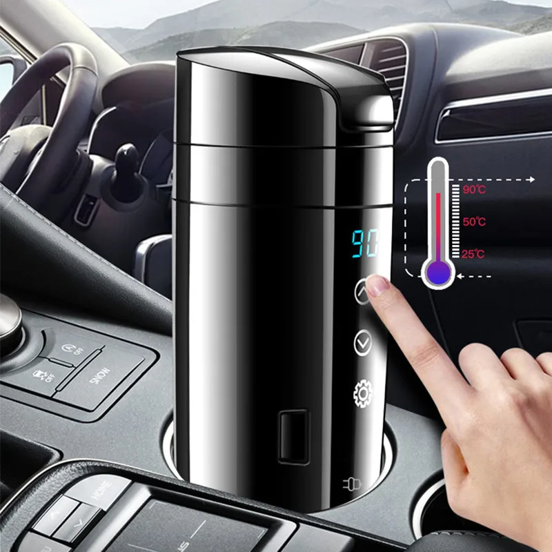 

Vacuum Flasks Thermos Temperature Vehicle Heating Cup Waterproof Stainless Steel Car Kettle Water Heater For Car Travel Mug Cups