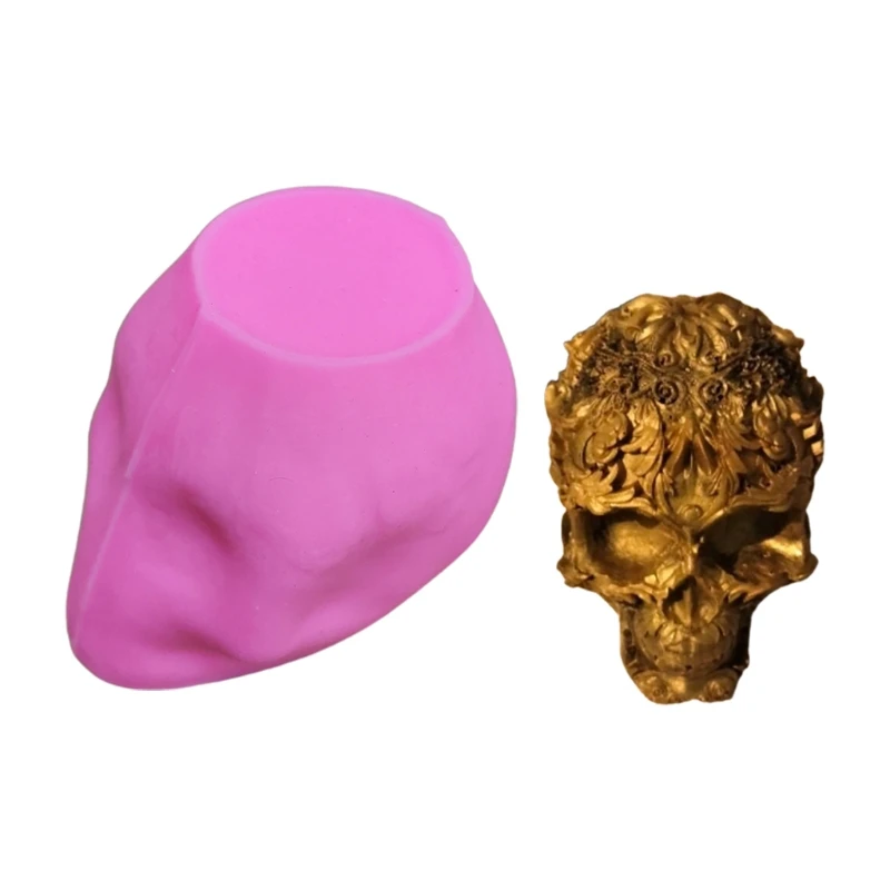 

Силиконовая форма с 3D тиснением, цветок, Череп, смола, эпоксидная смола, полимерная глина, рукоделие, украшение «сделай сам», инструмент для ...