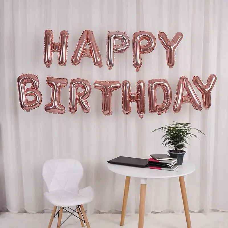 

16 inch HAPPY BIRTHDAY Inflatable Letter Balloon Foil Wedding Birthday Festival Party Decoration Balon Balloons Letter Balloon