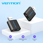 Внешняя звуковая карта Vention Mini USB, адаптер для наушников 3,5 мм, аудиокарта для микрофона, динамика, ноутбука, PS4, компьютерной звуковой карты