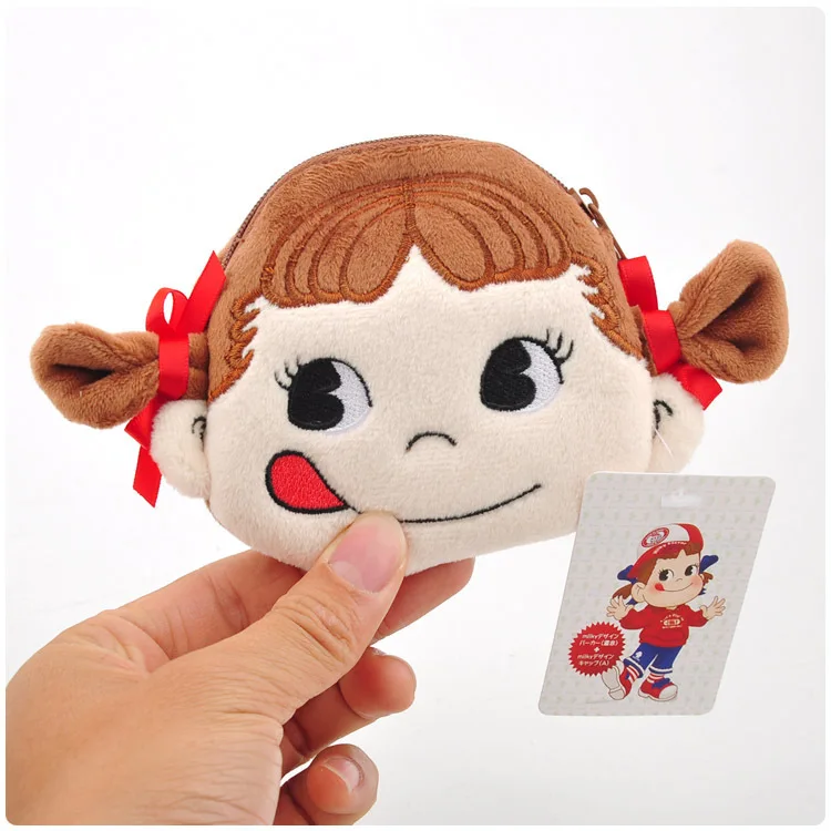 Мультяшный мини плюшевый Кошелек сумка аниме Fujiya Peko Kawaii Девушка Poko наушники сумка держатель карт монета милый плюшевый Кошелек на молнии сумочка - Цвет: A