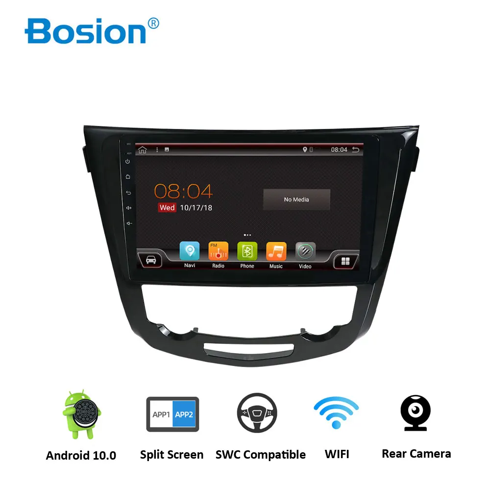 Bosion Android 10 четырехъядерный 1 дюймовый автомобильный радиоприемник GPS навигатор