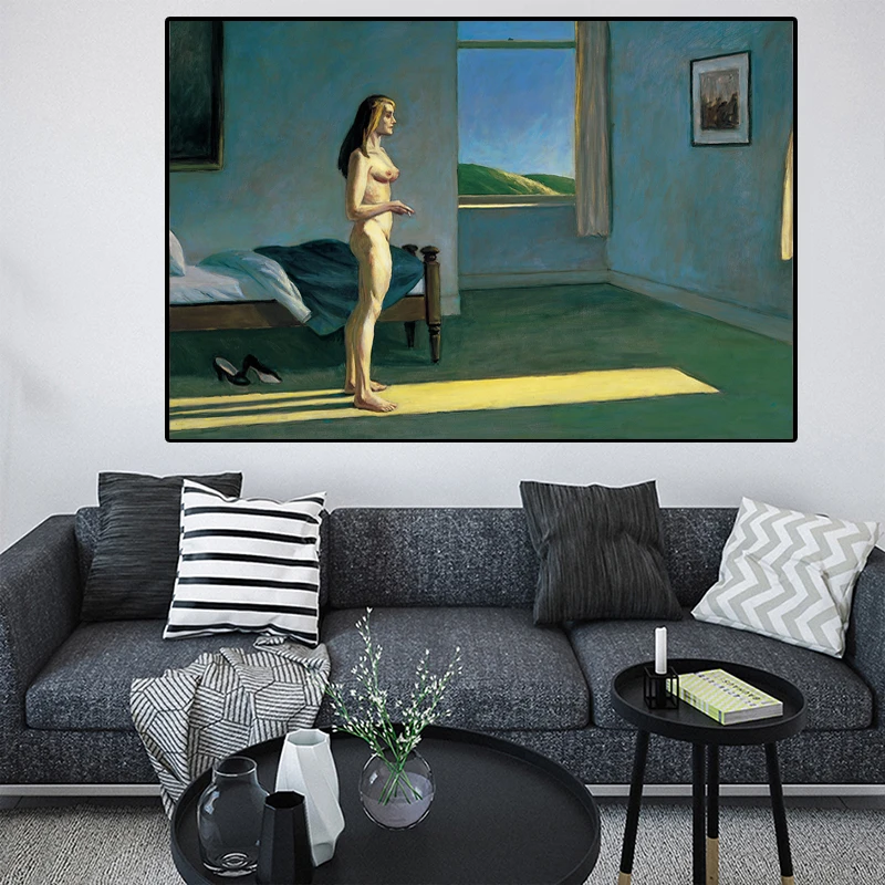 

Edwardor Hopper Woman In The Sun Wall Art Canvas Poster and Print Canvas Painting Oil Decorative Picture Living Room Home Decor