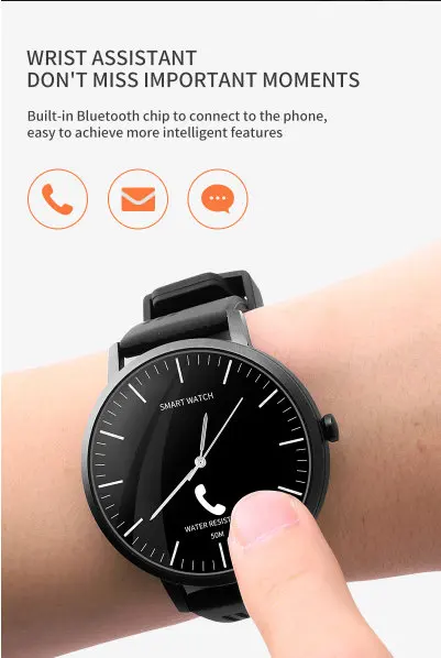 Новые прибытия smart watch Наручные часы в классическом стиле черного и белого цветов монитор сердечного ритма фитнес трекер сна Смарт-часы с мониторингом