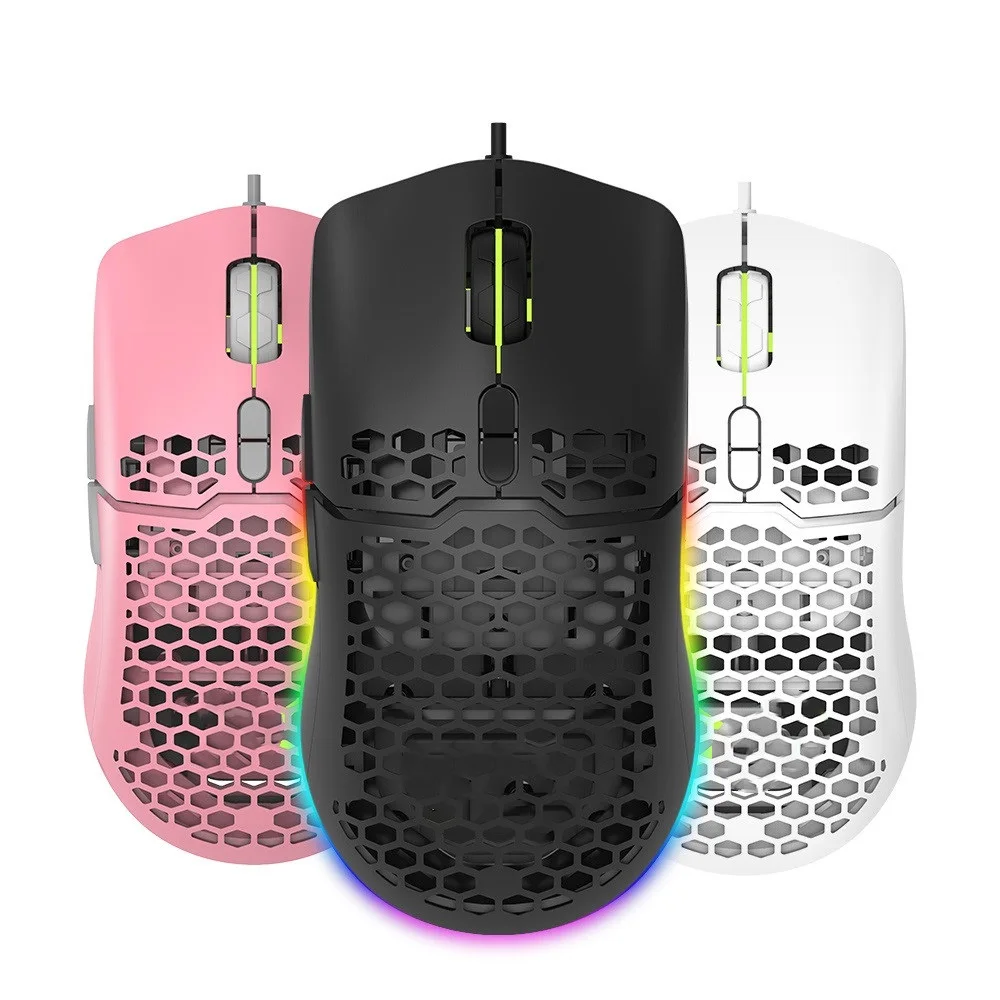 

M700A Lightweight RGB Gaming Mouse 67g 7200DPI Honeycomb Shell Ergonomic Mice with Ultra Weave Cable For Computer Gamer