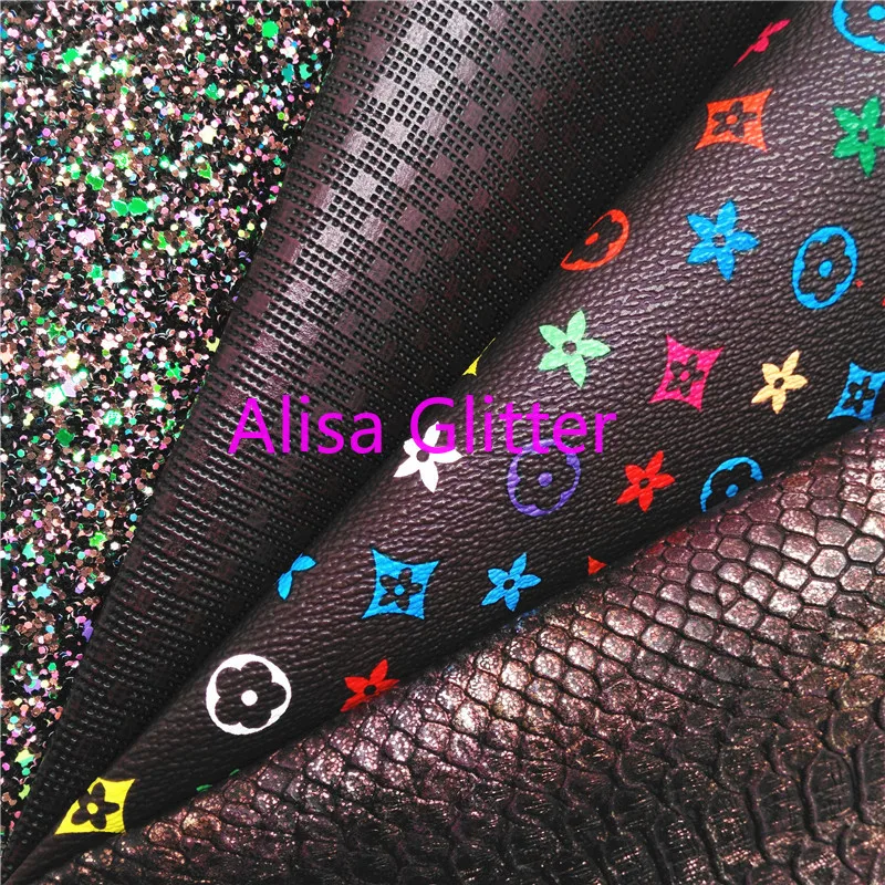 1 шт. A4 Размер 21X29 см Alisa блестящая коричневая ткань металлическая змеиная
