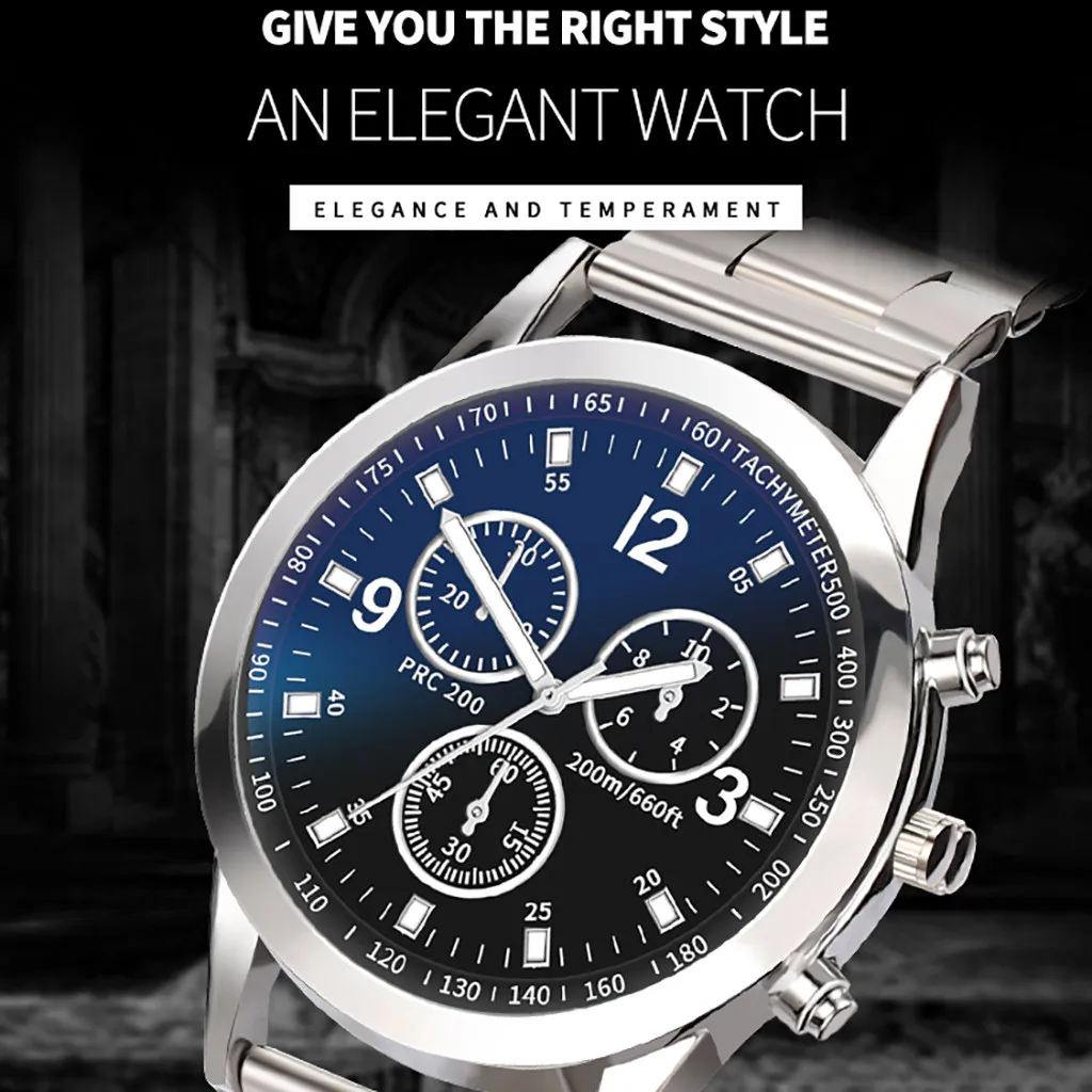 

Men Luxury Watches Quartz Watch Stainless Steel Dial Casual Watch Sports Quartz Wristwatch clock