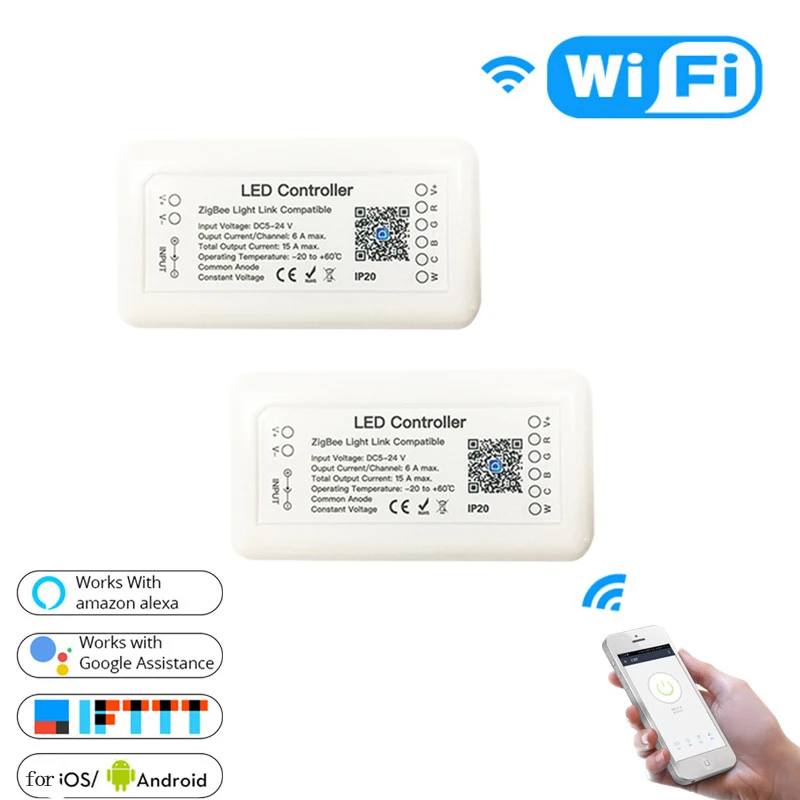

Tuya Zigbee 3,0 Smart полосы светильник драйвер RGB/RGBW Светодиодная лента Управление; DC24V приложение Управление совместим с Alexa и Google Assistant