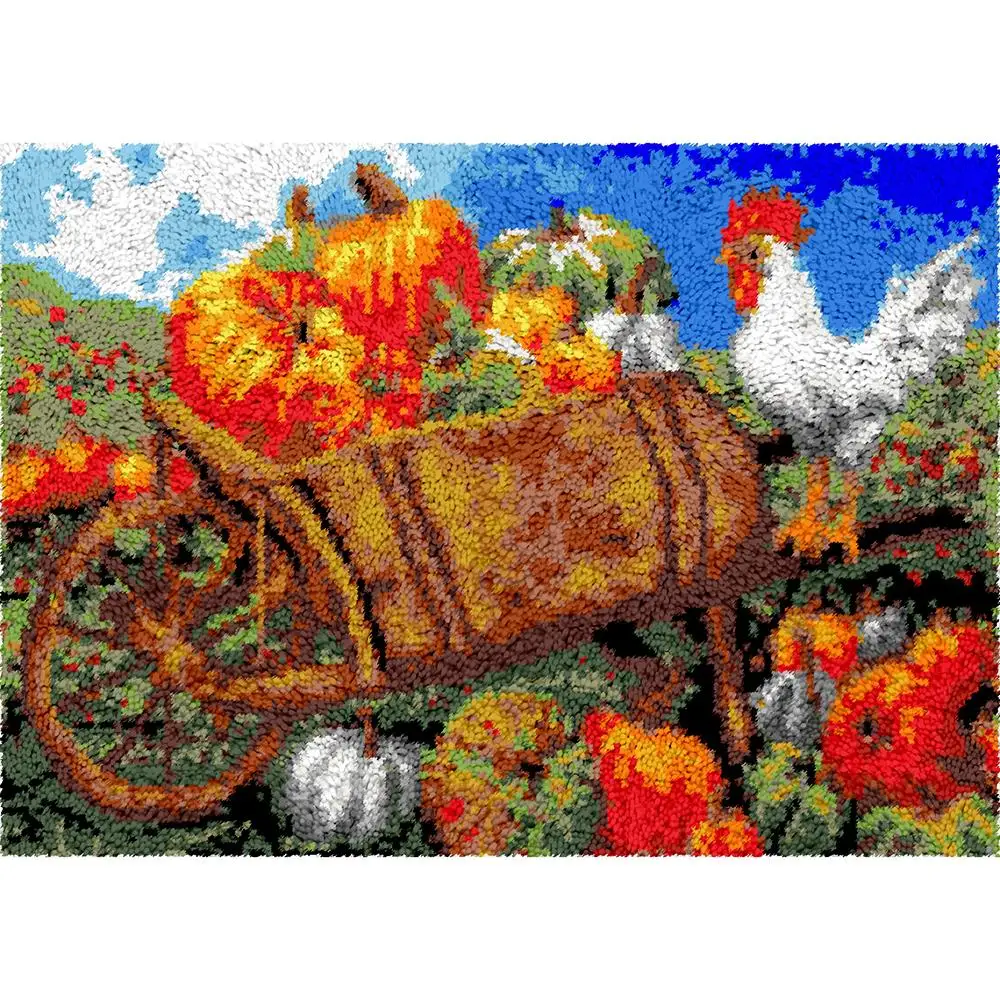 

Набор ковровых покрытий с крючком, гобелен, холст с вышивкой с узором, пластиковый сетчатый ковер, вязание крючком, набор для вязания крючко...