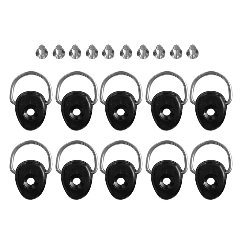 

5PCS/10PCS Universal Kayak Oval D Ring Tie Down Loop Stainless Steel Screws For Boat Deck Mount Fitting Fishing Rigging Gear Kit
