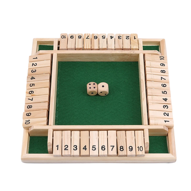 

Новинка, четырехсторонняя игра на шлепанцах, цифровая игра Shut The Box, деревянные математические Традиционные настольные кости, технические игры