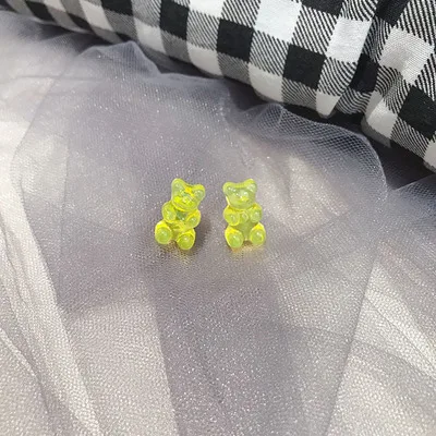 HZ Новинка милая Цветная Акриловая заколка для волос Gummy Bear заколки для волос аксессуары для волос для женщин девочек детей - Цвет: 35 Stud earring