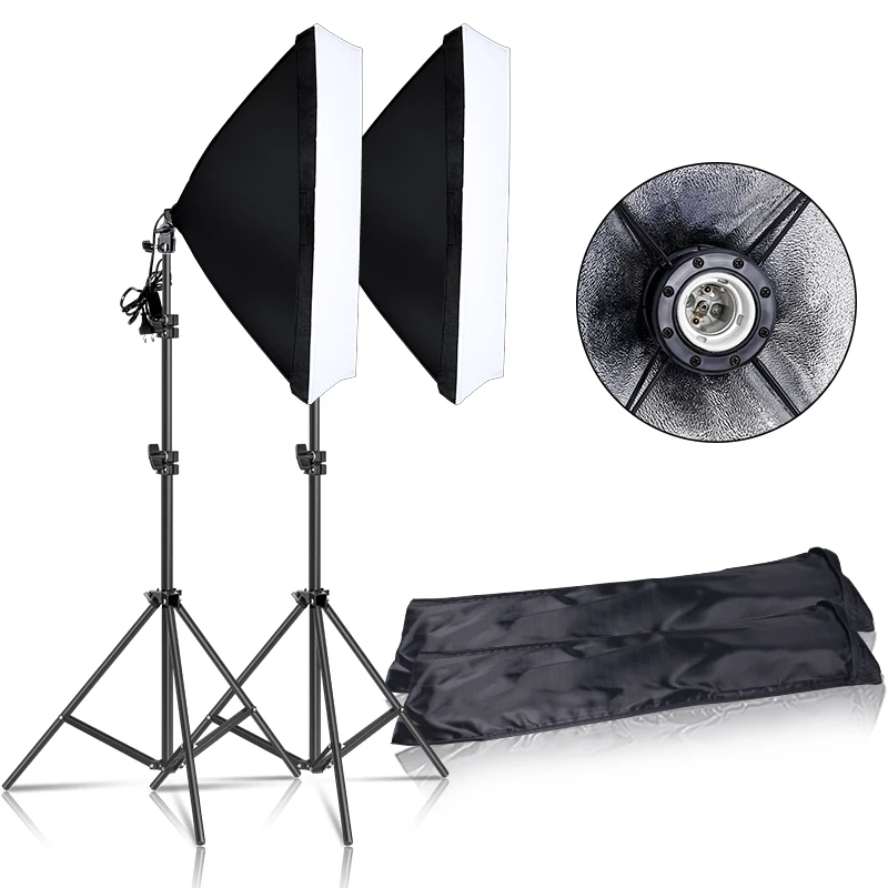 Фотографии Непрерывный светильник софтбокса ing Kit 50x70 см E27 розетка