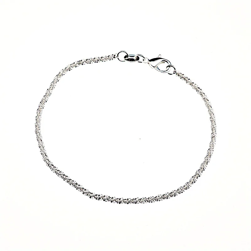 

Thin 925 Sterling Silver Shiny Chains Anklet For Women Girls Friend Foot Jewelry Leg Bracelet Barefoot Tobillera de Prata