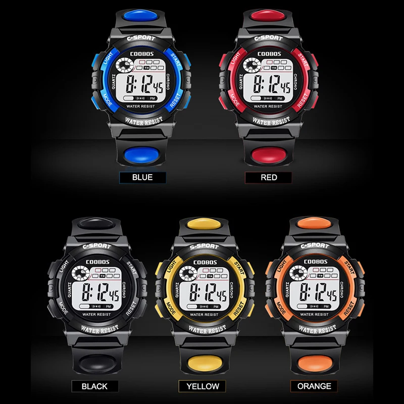 Детские наручные часы для мальчиков спортивные цифровые электронные элегантные