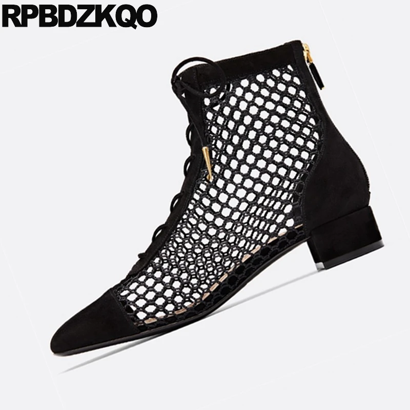 Большой Размеры женская обувь из сетчатого материала Сезон лето Коренастый