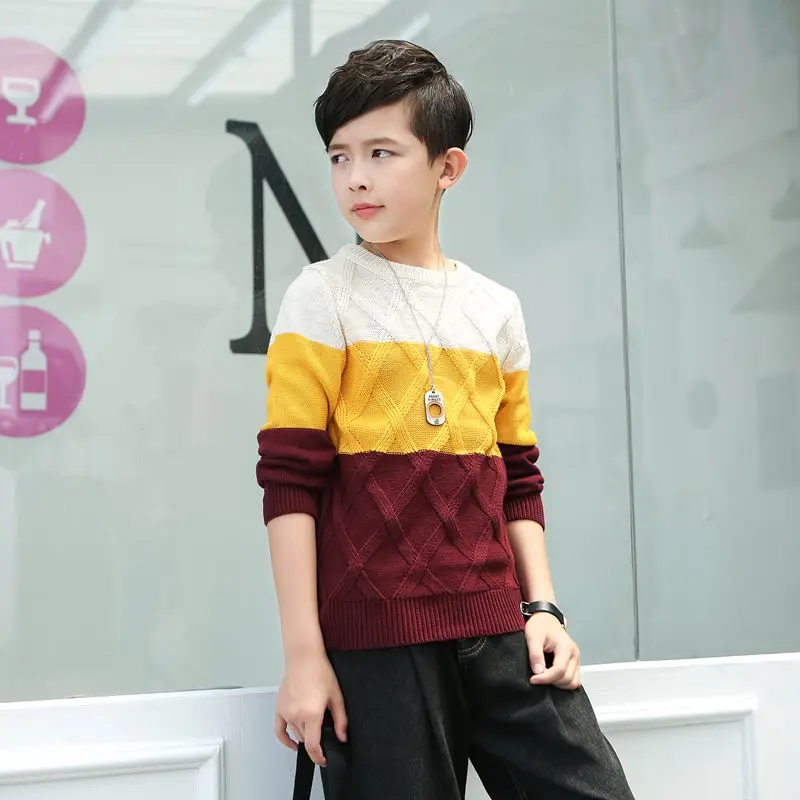 Детский вязаный свитер для мальчика ясельного возраста Детские повседневные