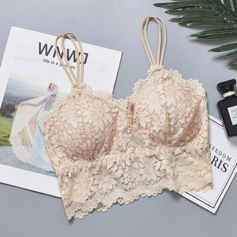 Женский кружевной бюстгальтер CHRLEISURE Привлекательный без косточек дышащее