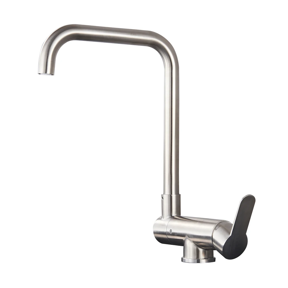 Brushed Nickel A Кухонный вращающийся кран с внутренним окном, складной кран для горячей и холодной воды, Черный кран с низким окном, кухонный смеситель с одной ручкой - Цвет: Brushed Nickel A