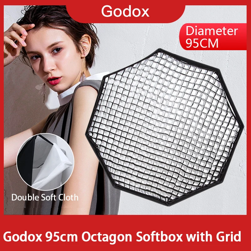 

Godox FW95 Pro Studio Octagon Honeycomb Grid Softbox Reflector softbox 95cm 37" with Bowens Mount for Studio Strobe Flash Light