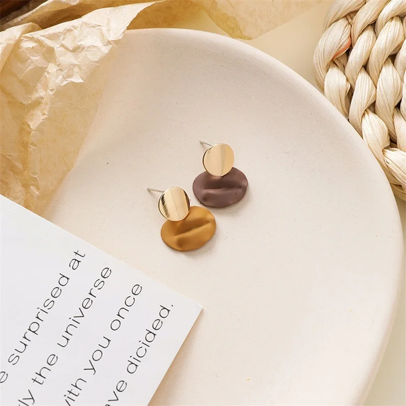 Крупные геометрические круглые серьги в стиле ретро|Серьги-подвески| |