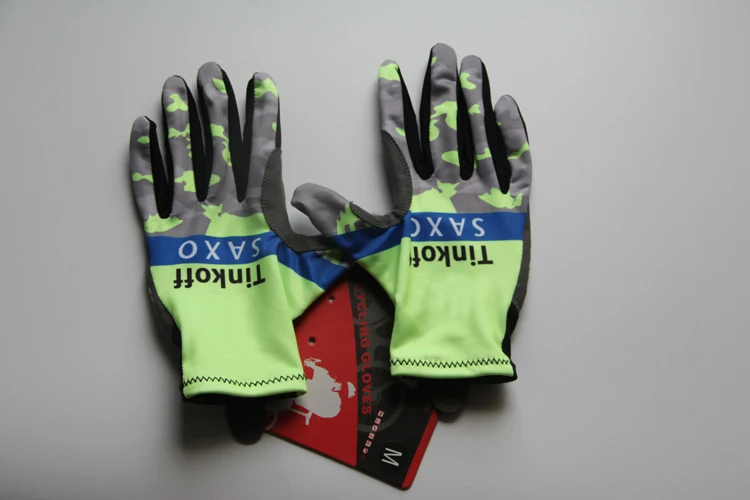 Зимние велосипедные перчатки TINKOFF, тепловые ветрозащитные теплые флисовые гелевые длинные спортивные перчатки с сенсорным экраном, Флуоресцентный цвет, перчатки на весь палец