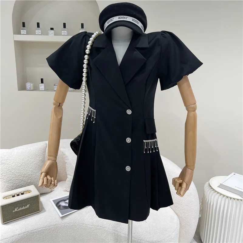 

Women's clothing Spring Summer 2021 Fashion Temperament double-breasted Short Sleeve Dress