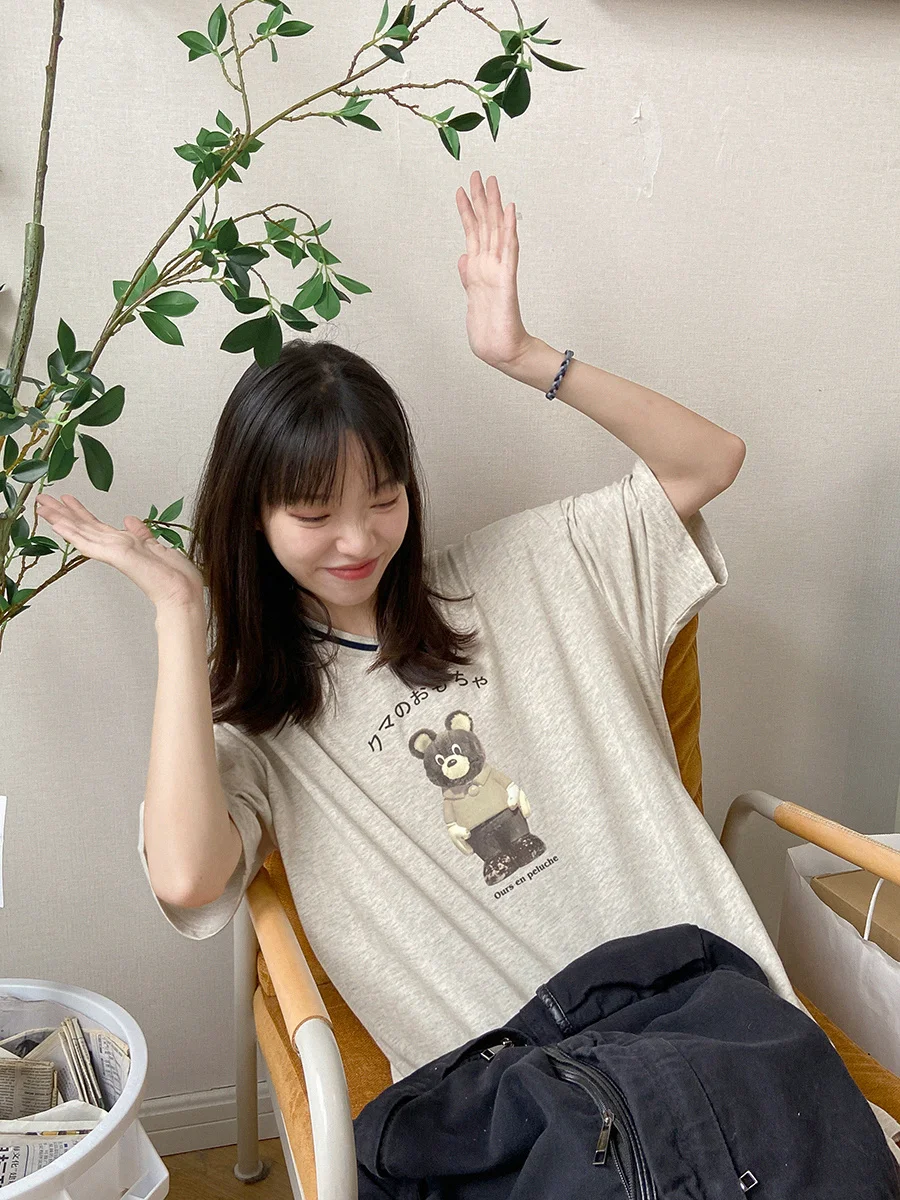 Платье-футболка с коротким рукавом и V-образным вырезом | Женская одежда