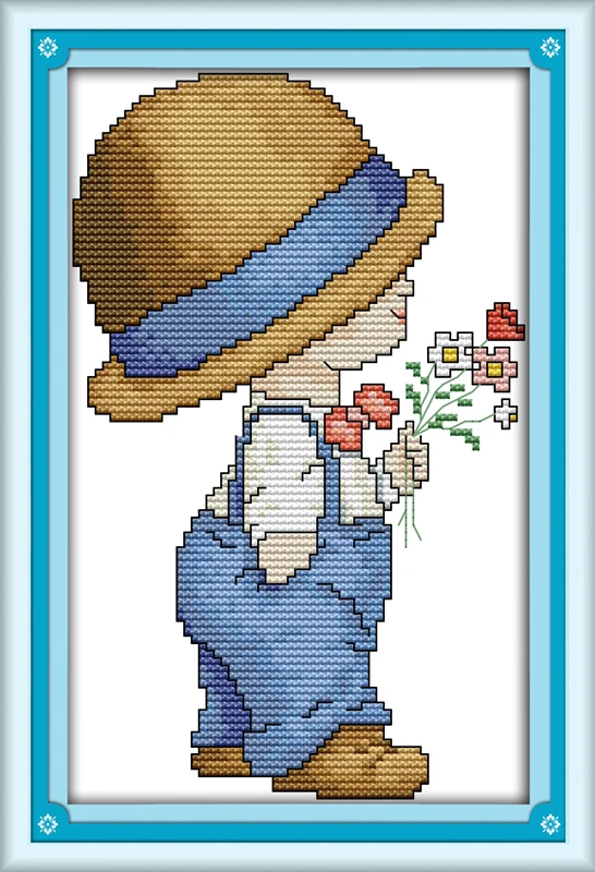 

Набор для вышивки крестиком для мальчиков с цветочным принтом 14ct 11ct