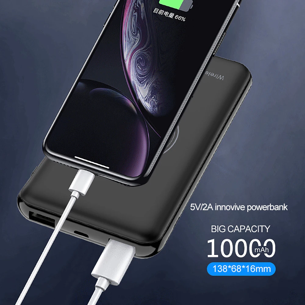 Портативное зарядное устройство 10000 мАч, 18 Вт, быстрая зарядка QC3.0, PD3.0, 10 Вт, Qi, беспроводное зарядное устройство, внешний аккумулятор для быстрой зарядки