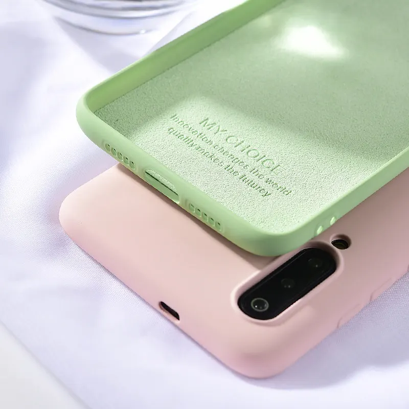 Liquid Silicone Case For Redmi Note 7 8 K20 K30 Pro Cover Xiaomi Mi 10 Mix 2 3 6X A2 Lite A3 CC9 Matte Back Funda |