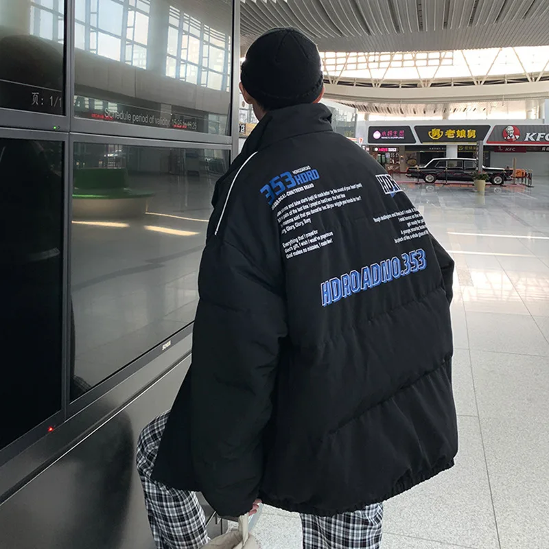 

2021 Winter Men's Jacket New Fashion Men Cotton Clothing Korea Style Casual Stand Collar Outwear Loose Male Coats 5XL WT7010