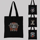 Женская Холщовая Сумка для покупок с японским принтом самурая