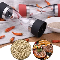 manually 2 in 1 hourglass shape dual salt pepper mill spice grinder pepper shaker for kitchen cooking tools easy to clean