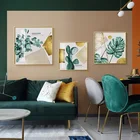 Зеленые листья растений Холст плакат Nordic Стиль принт скандинавский настенная живопись украшения картинки в минималистском стиле домашний декор