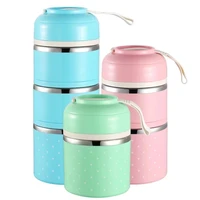 cute stainless steel insulated lunch box for kids adults portable outdoor leak proof food container picnic bento boxs lunchbox