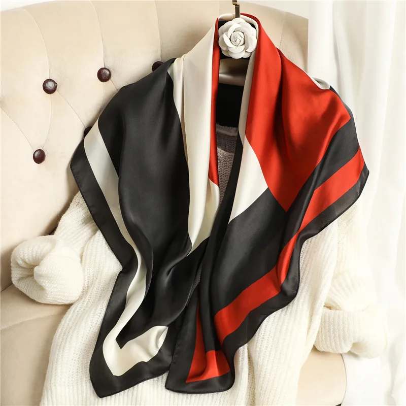 

Fashion Summer Silk Scarf Women Scarves for Hair Neck Cover Female Kerchief Bandana Hijab Bufanda de seda Foulard carre femmes