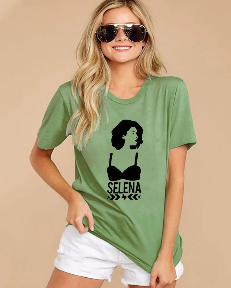Selena Graphic/Новое поступление летняя забавная Повседневная Женская футболка из 100%