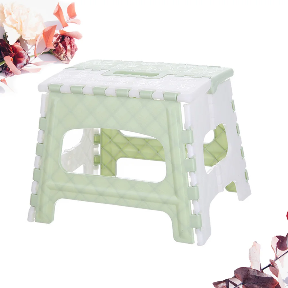 

Practical Folding Stool Convenient Bathroom Small Bench Portable Foldable Stool for Kids Children (Green)