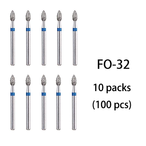 FO-32(100pcs) BR-31 Dental Diamond Burs Drill Dentistry Burs High Speed Handpiece Handle Diameter 1.6mm Dentist Tools BR-41 TR-13 FO32 - Цвет: FO-32(100pcs)
