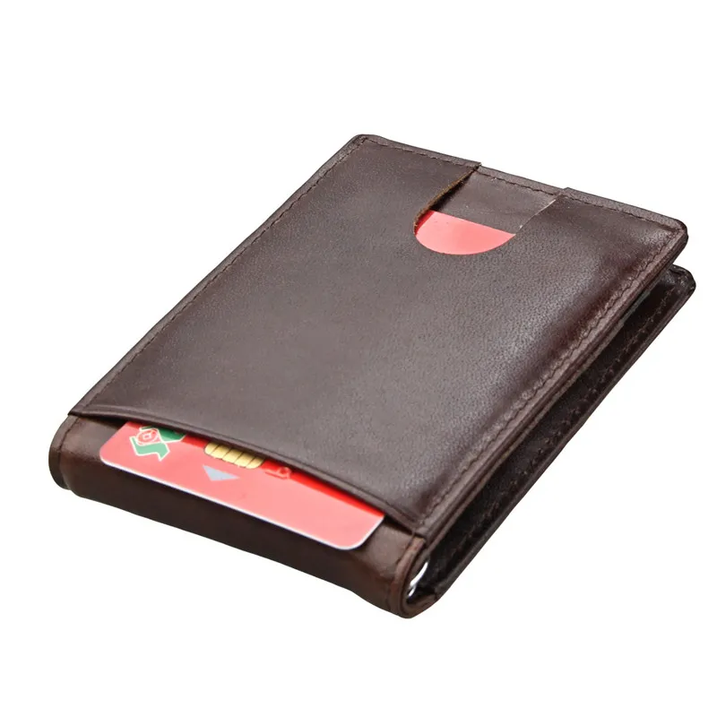 Кошелек тонкий из натуральной кожи для удостоверения личности/кредитных карт