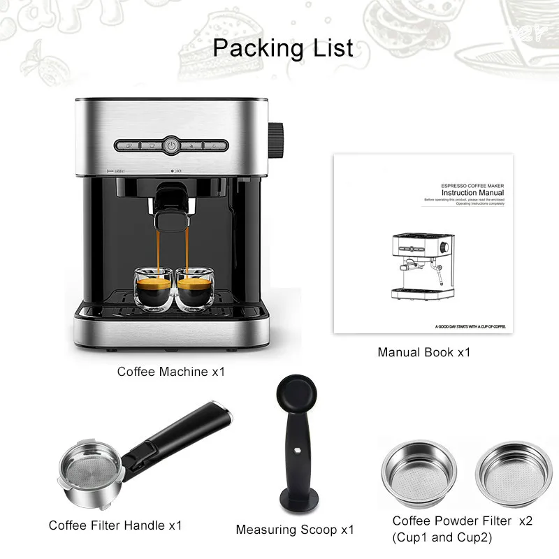 

Free Shipping/Home Use Italian Coffee Maker/Domestic Small Freshly Ground Semi-Automatic Milk Foaming Machine